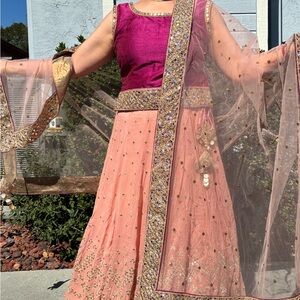 Beautiful very heavy mirrored lengha